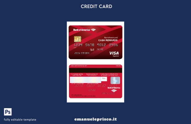 stile verificato Modello di carta con firma Visa USA Bank of America